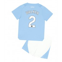 Otroški Nogometni dresi Manchester City Kyle Walker #2 Domači 2023-24 Kratek Rokav (+ Kratke hlače)